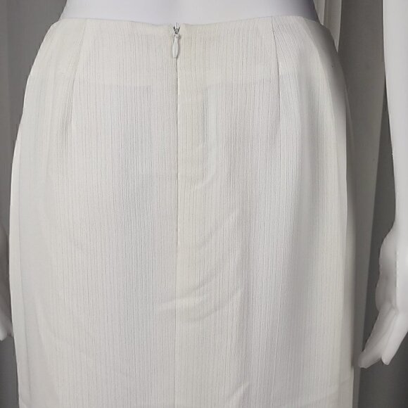 Larry Levine Petite Suits White Pencil Maxi Skirt Size 6P - Picture 4 of 9
